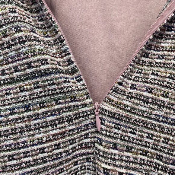 GRACE KARIN Cap Sleeve Queen Neck Tweed Body-con Pencil Dress Women Small Pink - Picture 14 of 16